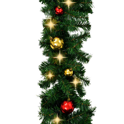 Christmas Garland Decorated with Baubles and LED Lights 20 m Payday Deals