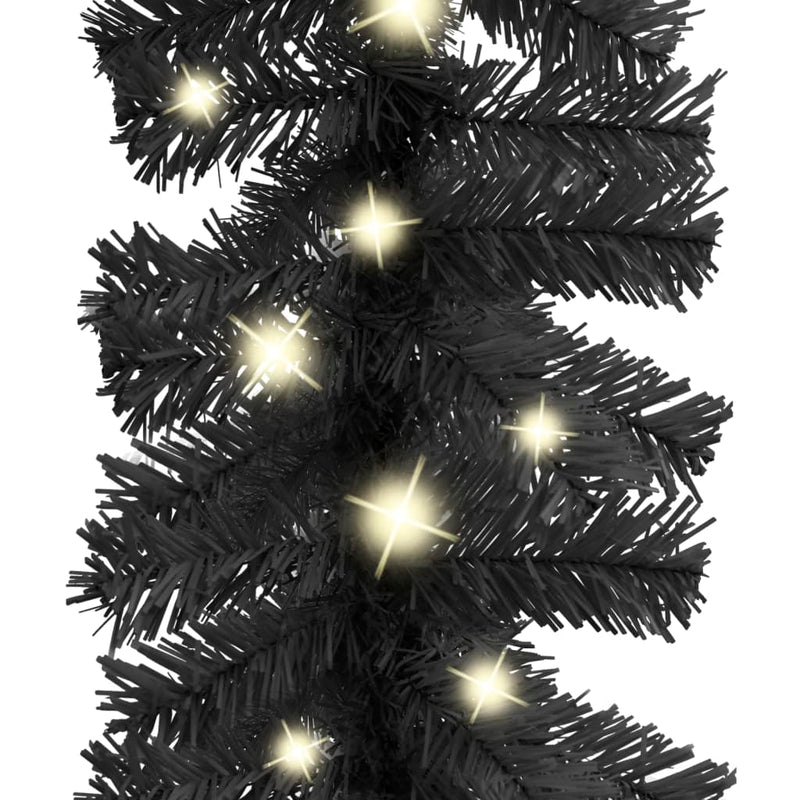 Christmas Garland with LED Lights 10 m Black Payday Deals
