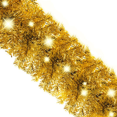 Christmas Garland with LED Lights 10 m Gold Payday Deals
