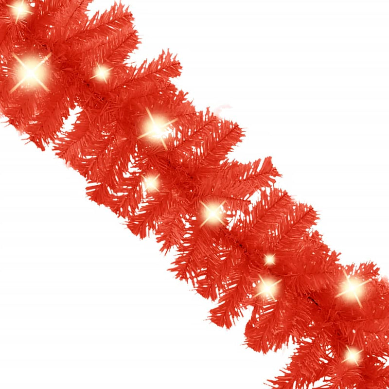 Christmas Garland with LED Lights 10 m Red Payday Deals