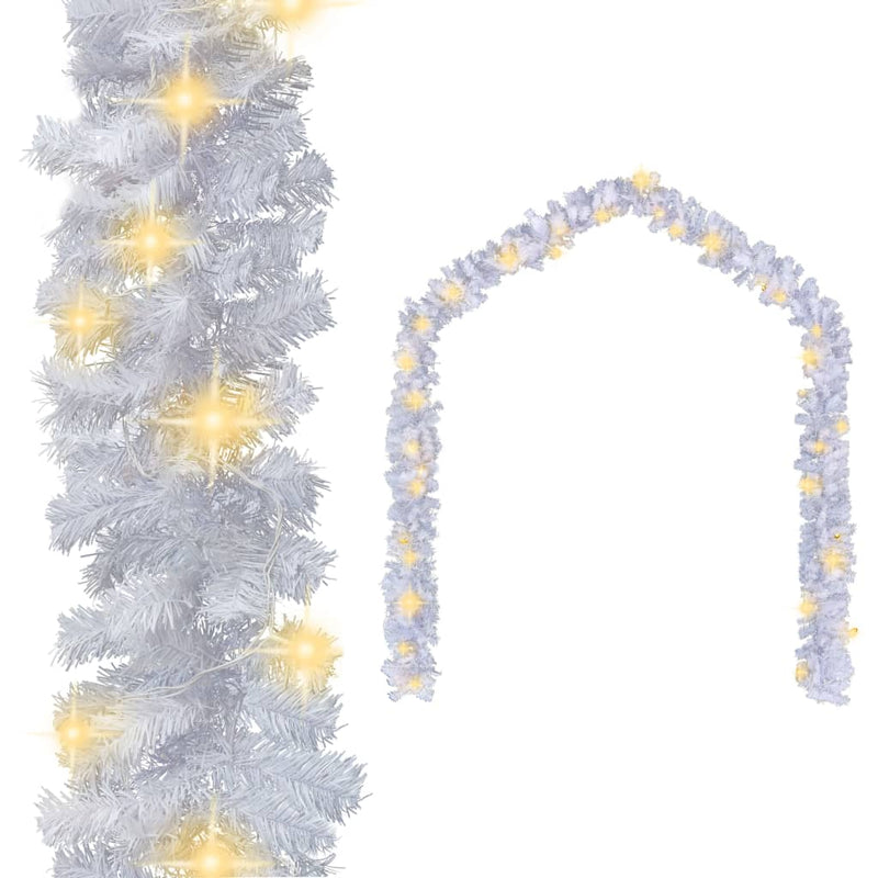 Christmas Garland with LED Lights 10 m White Payday Deals