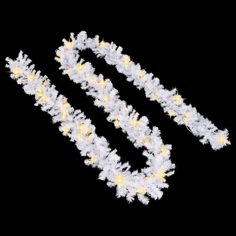 Christmas Garland with LED Lights 10 m White Payday Deals