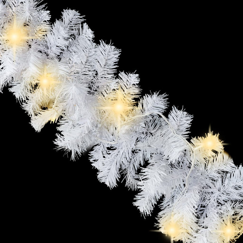 Christmas Garland with LED Lights 10 m White Payday Deals