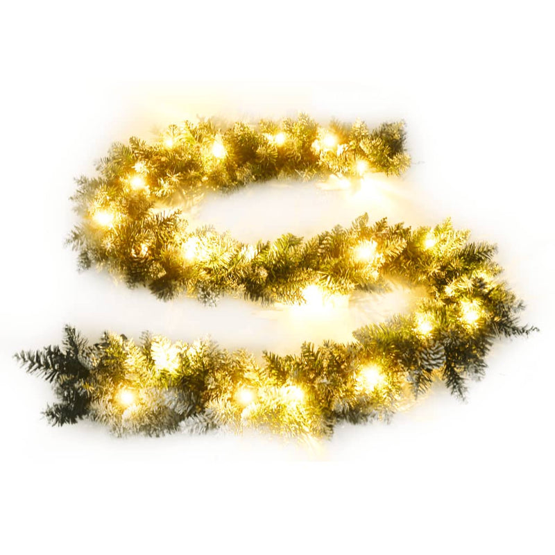 Christmas Garland with LED Lights Green 5.2 m PVC Payday Deals