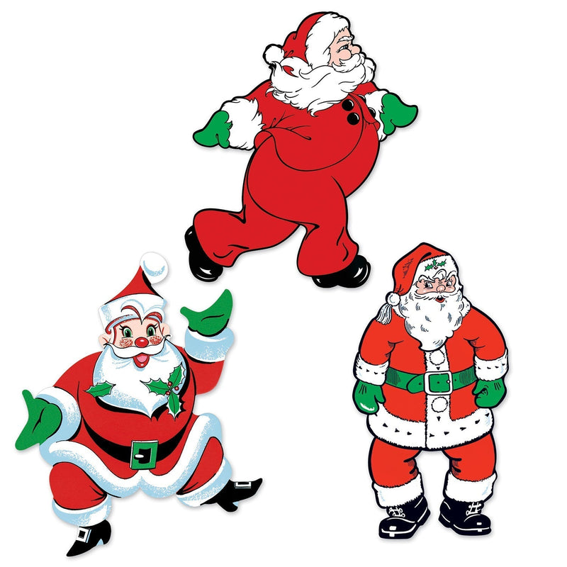Christmas Party Supplies Vintage Christmas Santa Cutouts - Payday Deals