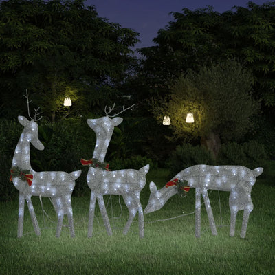 Christmas Reindeer Family 270x7x90 cm Silver Cold White Mesh Payday Deals