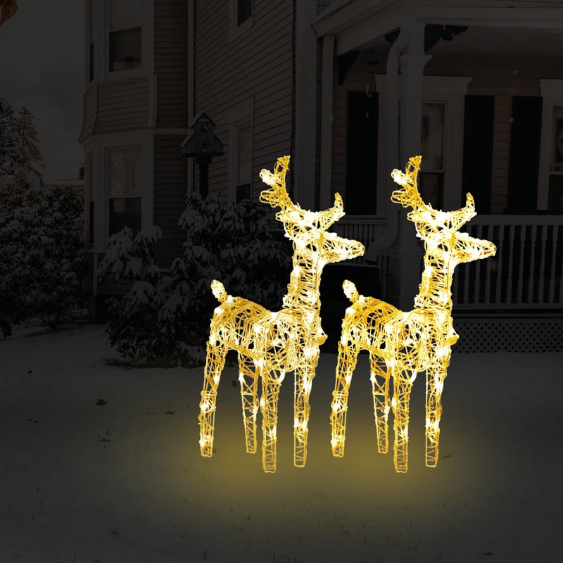 Christmas Reindeers 2 pcs Warm White 80 LEDs Acrylic Payday Deals