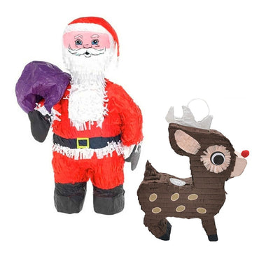 Christmas Santa And Reindeer Pinata Party Pack
