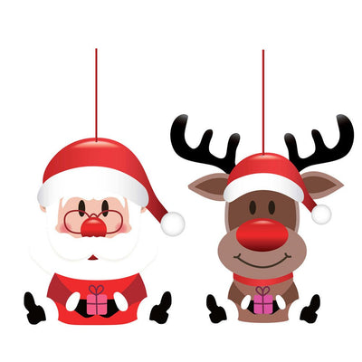 Christmas Santa & Reindeer Door Hanger Decorations Party Pack