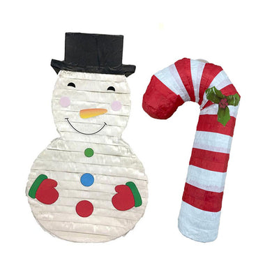 Christmas Snowman And Candy Cane Pinata Party Pack