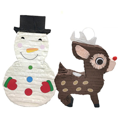 Christmas Snowman And Reindeer Pinata Party Pack