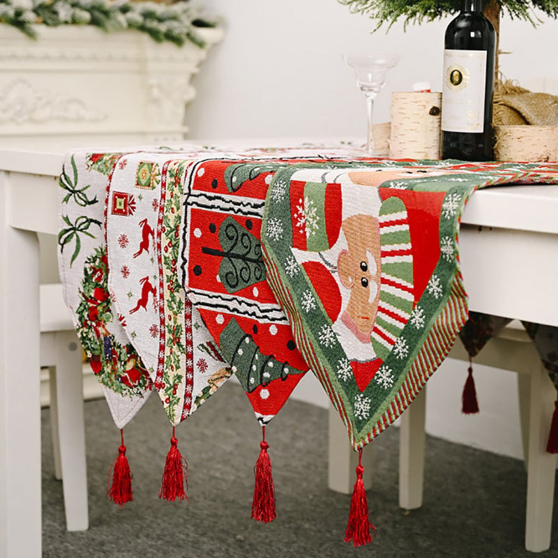 Christmas Table Runner thickened knitted Dining Tablecloth Xmas Party Decor(Elk) Payday Deals