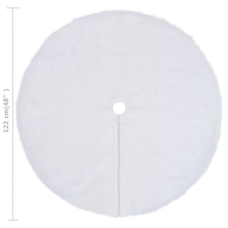 Christmas Tree Skirt White 122 cm Faux Fur Payday Deals