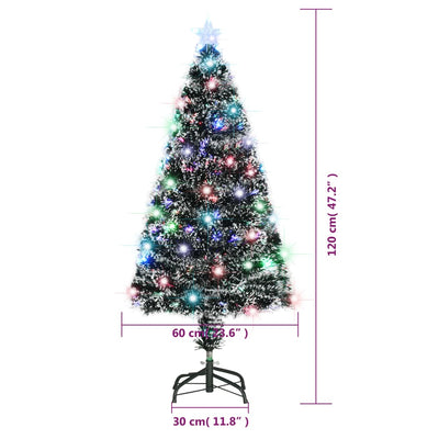 Christmas Tree with LEDs Green and White 120 cm Fibre Optic Payday Deals