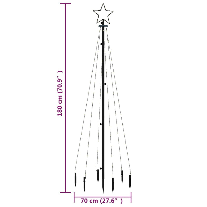 Christmas Tree with Spike Warm White 108 LEDs 180 cm Payday Deals