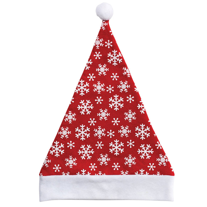 Christmas Unisex Adults Kids Novelty Hat Xmas Party Cap Santa Costume Dress Up, Santa Hat - Snowflakes Payday Deals