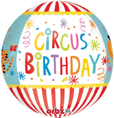 Circus Party Supplies Orbz 2 sided Circus Birthday Balloon