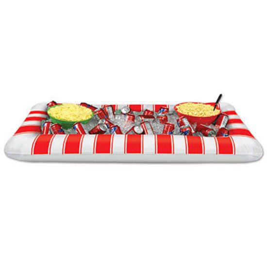 Circus Red & White Striped Buffet Inflatable Drinks Cooler Payday Deals