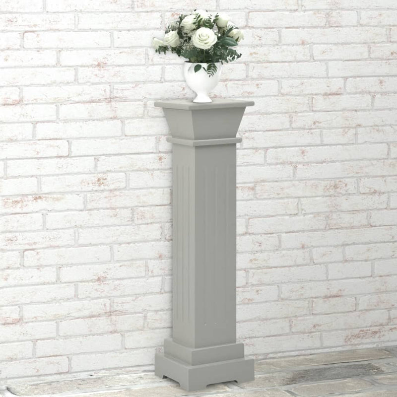 Classic Square Pillar Plant Stand Grey 17x17x66 cm MDF Payday Deals