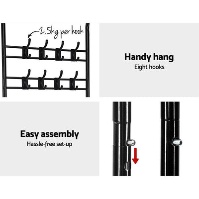 Clothes Rack Coat Stand Garment Portable Hanger Airer Organiser Shoe Storage Metal Black