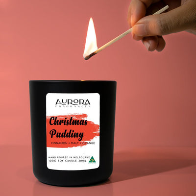 Aurora Christmas Pudding Soy Candle Australian Made 300g - Payday Deals