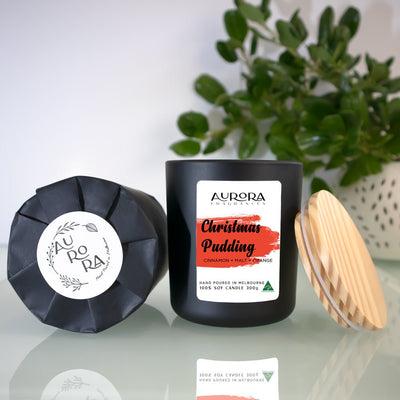 Aurora Christmas Pudding Soy Candle Australian Made 300g - Payday Deals
