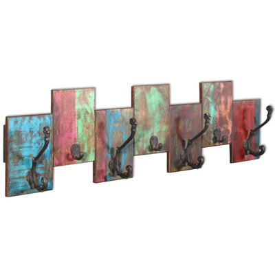 Coat Rack with 7 Hooks Solid Reclaimed Wood Payday Deals