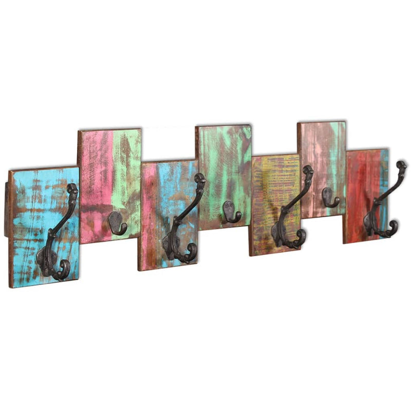 Coat Rack with 7 Hooks Solid Reclaimed Wood Payday Deals