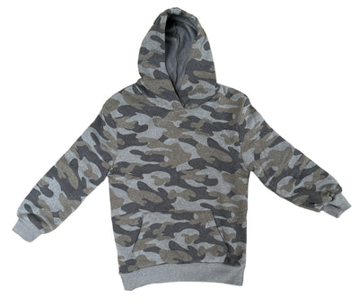 Code Zero Boys Hoodie Jumper Winter Warm Fleece - Grey Camouflage Camo Payday Deals