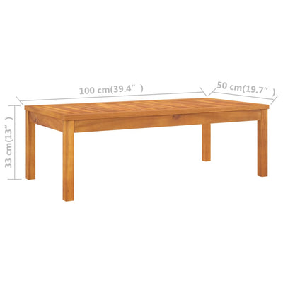 Coffee Table 100x50x33 cm Solid Acacia Wood Payday Deals