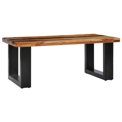 Coffee Table 100x50x40 cm Solid Teak Wood and Polyresin Payday Deals