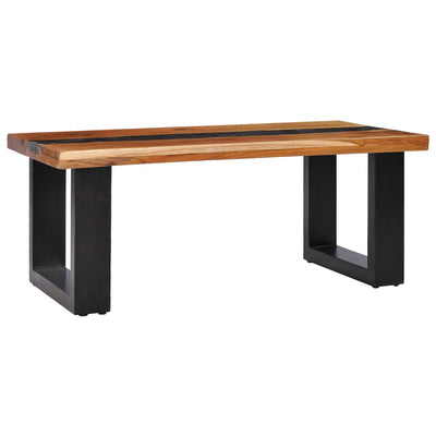 Coffee Table 100x50x40 cm Solid Teak Wood and Polyresin Payday Deals