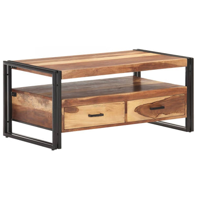 Coffee Table 100x55x45cm Solid Acacia Wood with Sheesham Finish Payday Deals