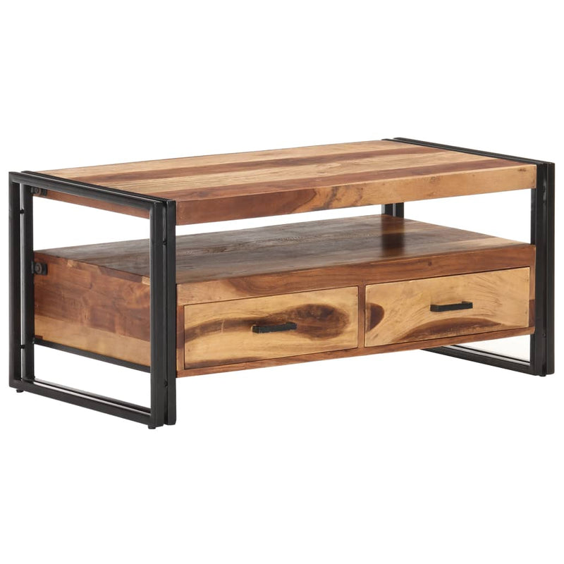 Coffee Table 100x55x45cm Solid Acacia Wood with Sheesham Finish Payday Deals
