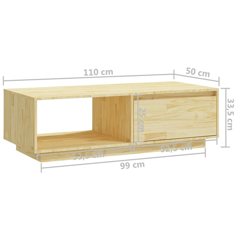 Coffee Table 110x50x33.5 cm Solid Pinewood Payday Deals