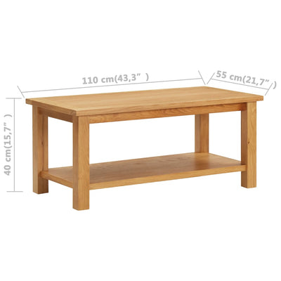 Coffee Table 110x55x40 cm Solid Oak Wood Payday Deals