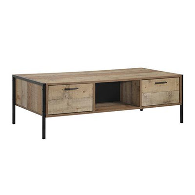 Coffee Table 2 Drawers Particle Board Storage in Oak Colour Payday Deals