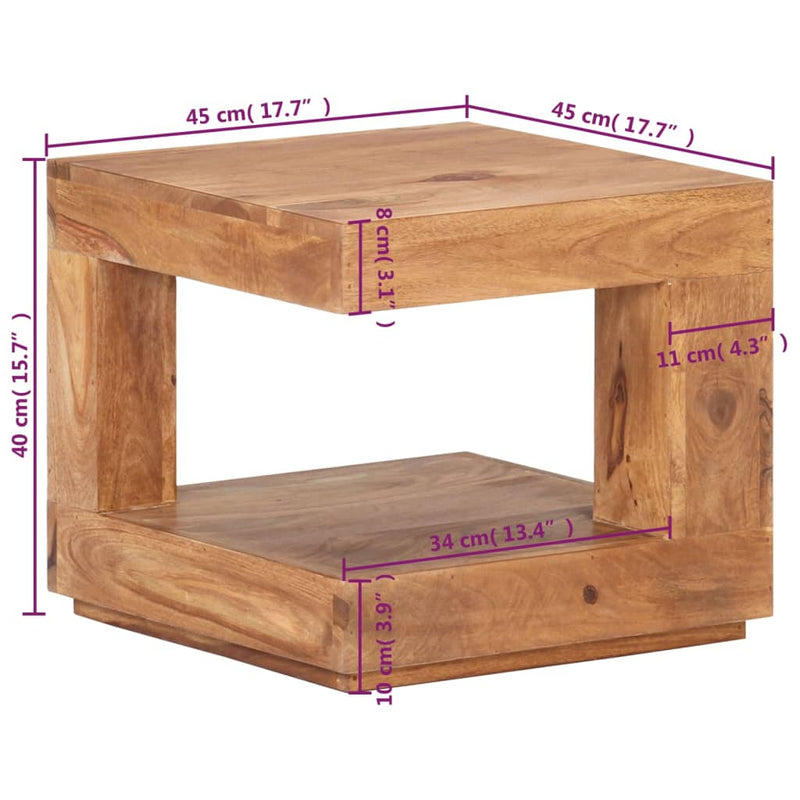 Coffee Table 45x45x40 cm Solid Wood Acacia Payday Deals