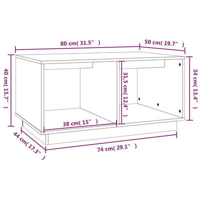 Coffee Table 80x50x40 cm Solid Wood Pine Payday Deals