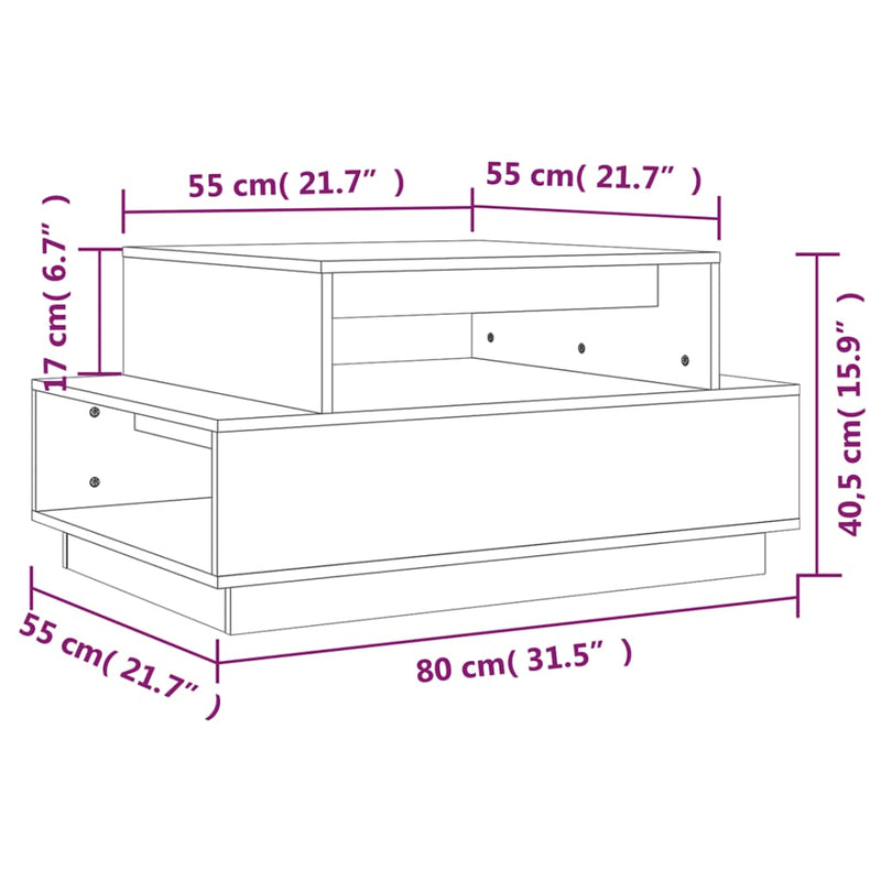 Coffee Table 80x55x40.5 cm Solid Wood Pine Payday Deals