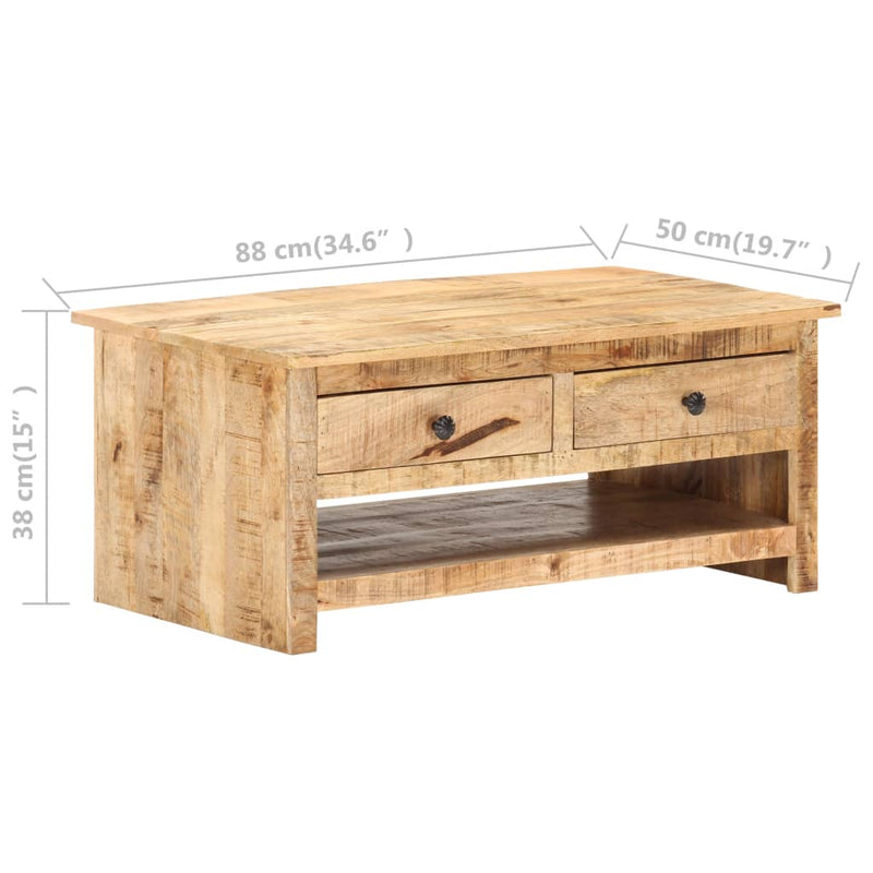 Coffee Table 88x50x38 cm Rough Mango Wood Payday Deals