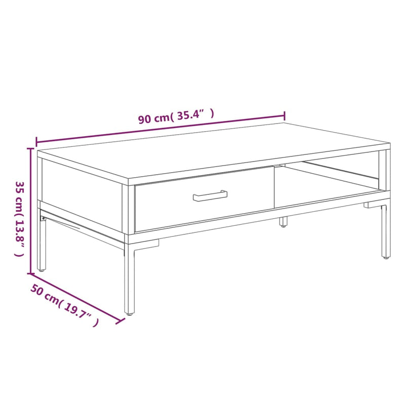 Coffee Table 90x50x35 cm Solid Pinewood Payday Deals