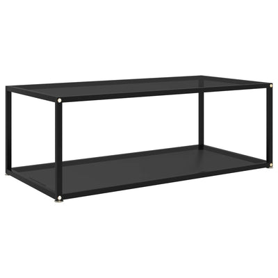 Coffee Table Black 100x50x35 cm Tempered Glass