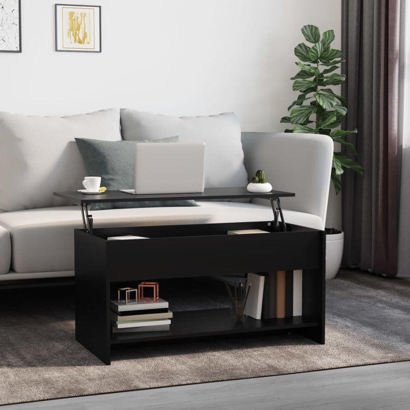 Coffee Table Black 102x50x52.5 cm Engineered Wood Payday Deals