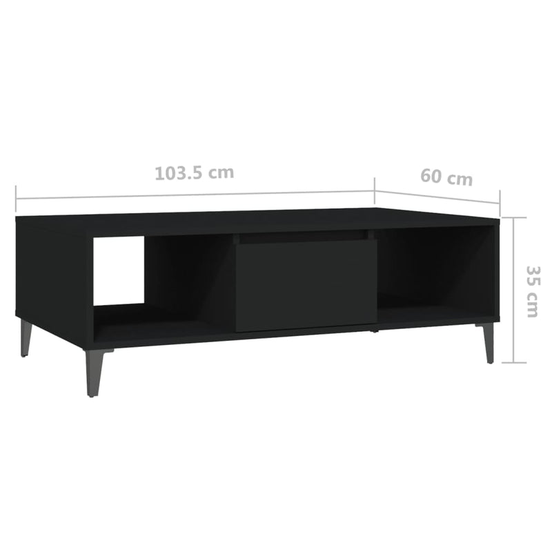 Coffee Table Black 103.5x60x35 cm Chipboard Payday Deals