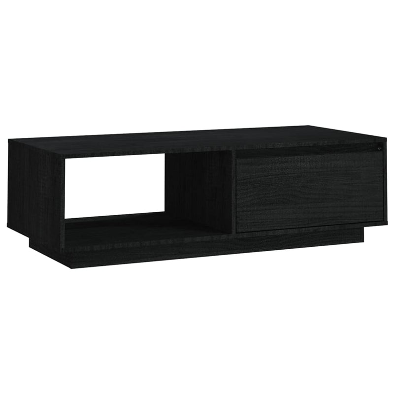 Coffee Table Black 110x50x33.5 cm Solid Pinewood Payday Deals