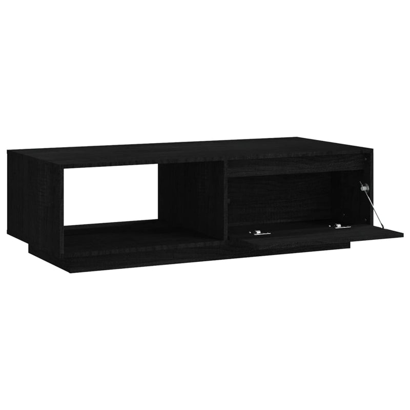 Coffee Table Black 110x50x33.5 cm Solid Pinewood Payday Deals