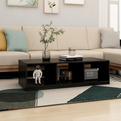 Coffee Table Black 110x50x34 cm Solid Pinewood Payday Deals