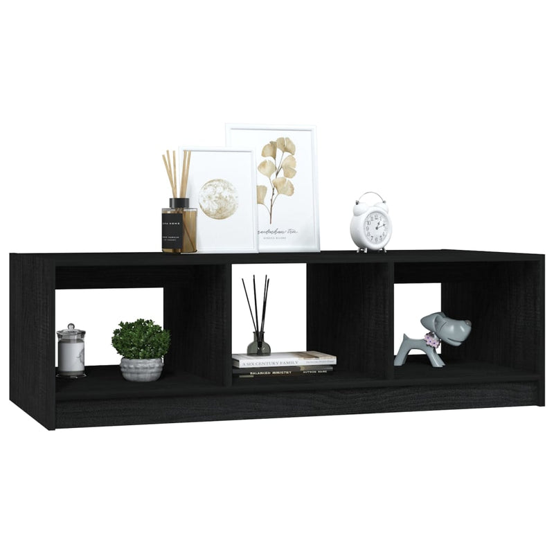 Coffee Table Black 110x50x34 cm Solid Pinewood Payday Deals