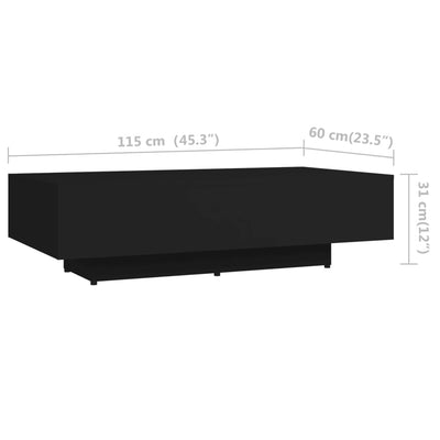 Coffee Table Black 115x60x31 cm Chipboard Payday Deals